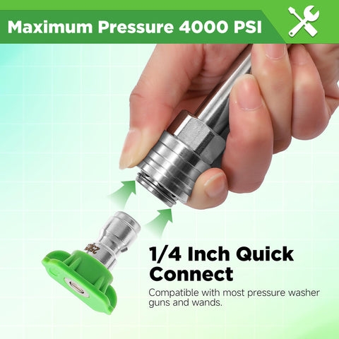 User-friendly 1/4 inch quick-connect on TasuoX nozzle set