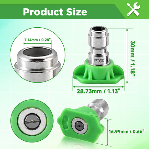 Stainless steel TasuoX nozzle tips resisting corrosion under high psi
