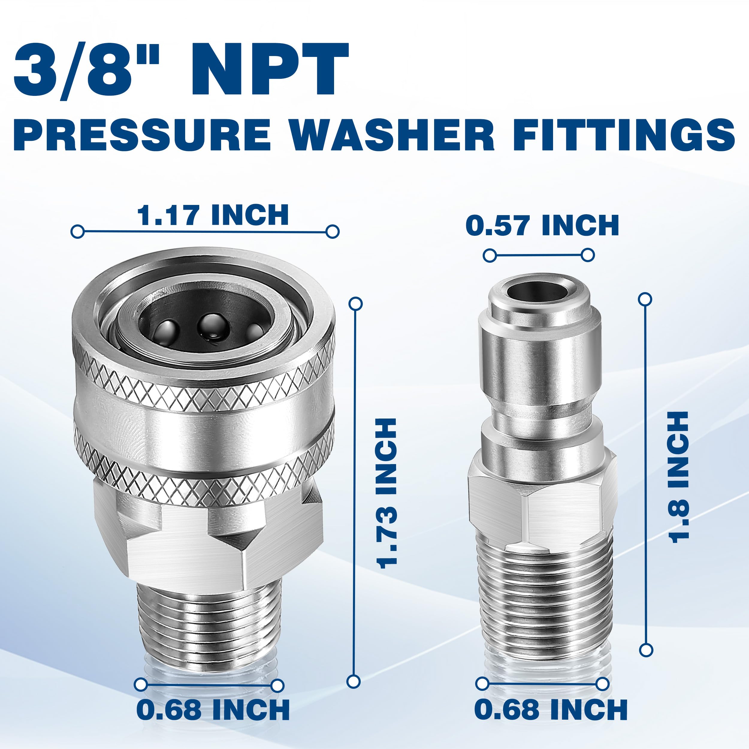 TasuoX stainless steel quick-connect fittings resist corrosion under high pressure up to 5000 PSI