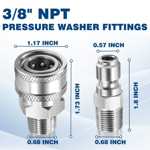 TasuoX stainless steel quick-connect fittings resist corrosion under high pressure up to 5000 PSI