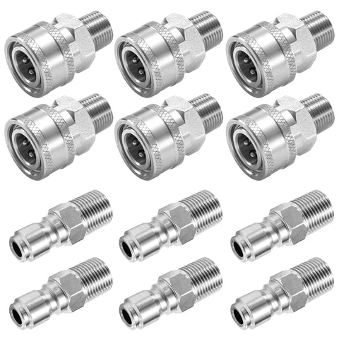 TasuoX 3/8-inch NPT adapter set, complete 12-piece kit for versatile pressure washer connections