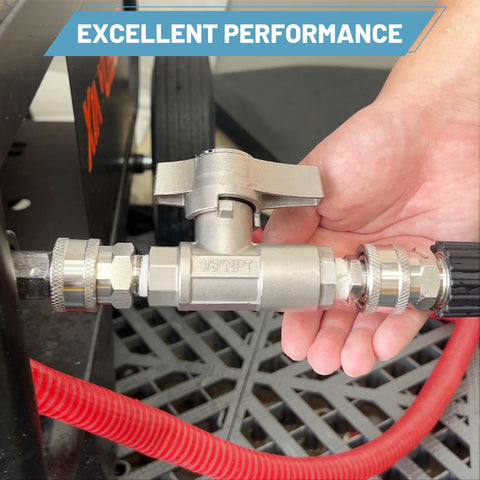 Tasuo-X valve lever enables easy single-handed flow control during cleaning.