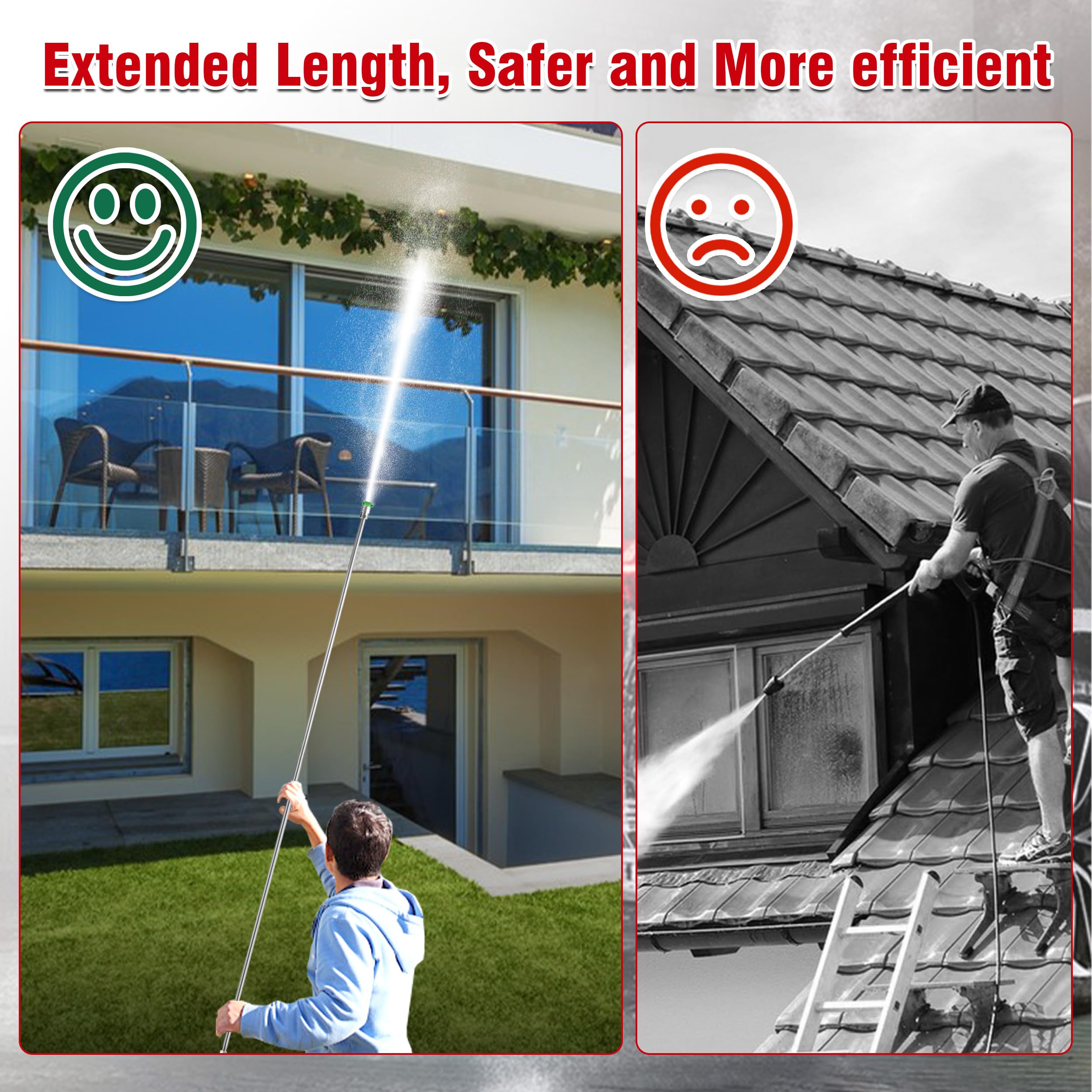 TasuoX curved gutter wand with multiple angles for versatile gutter cleaning