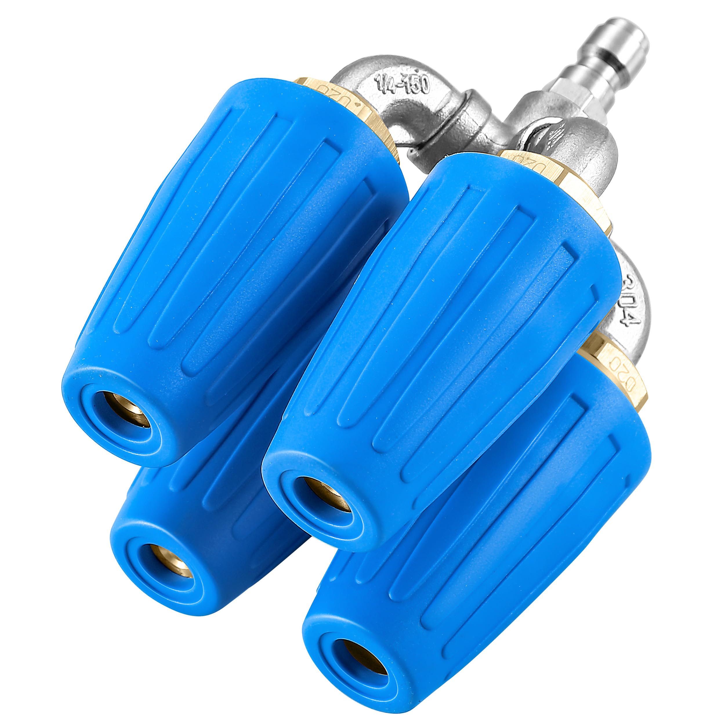 TasuoX four-in-one turbo nozzle assembly showing wide-area cleaning efficiency