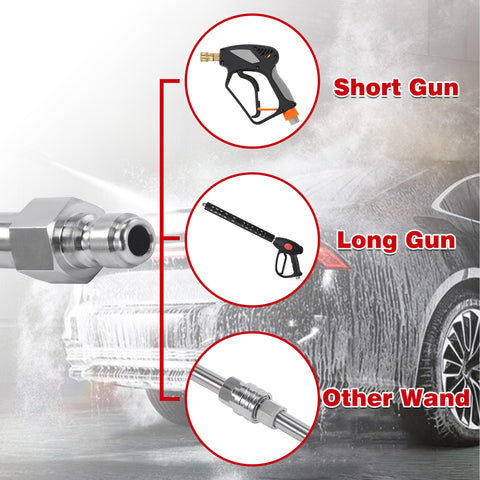 TasuoX nozzle set showing 0°, 15°, 25°, 40°, and soap options