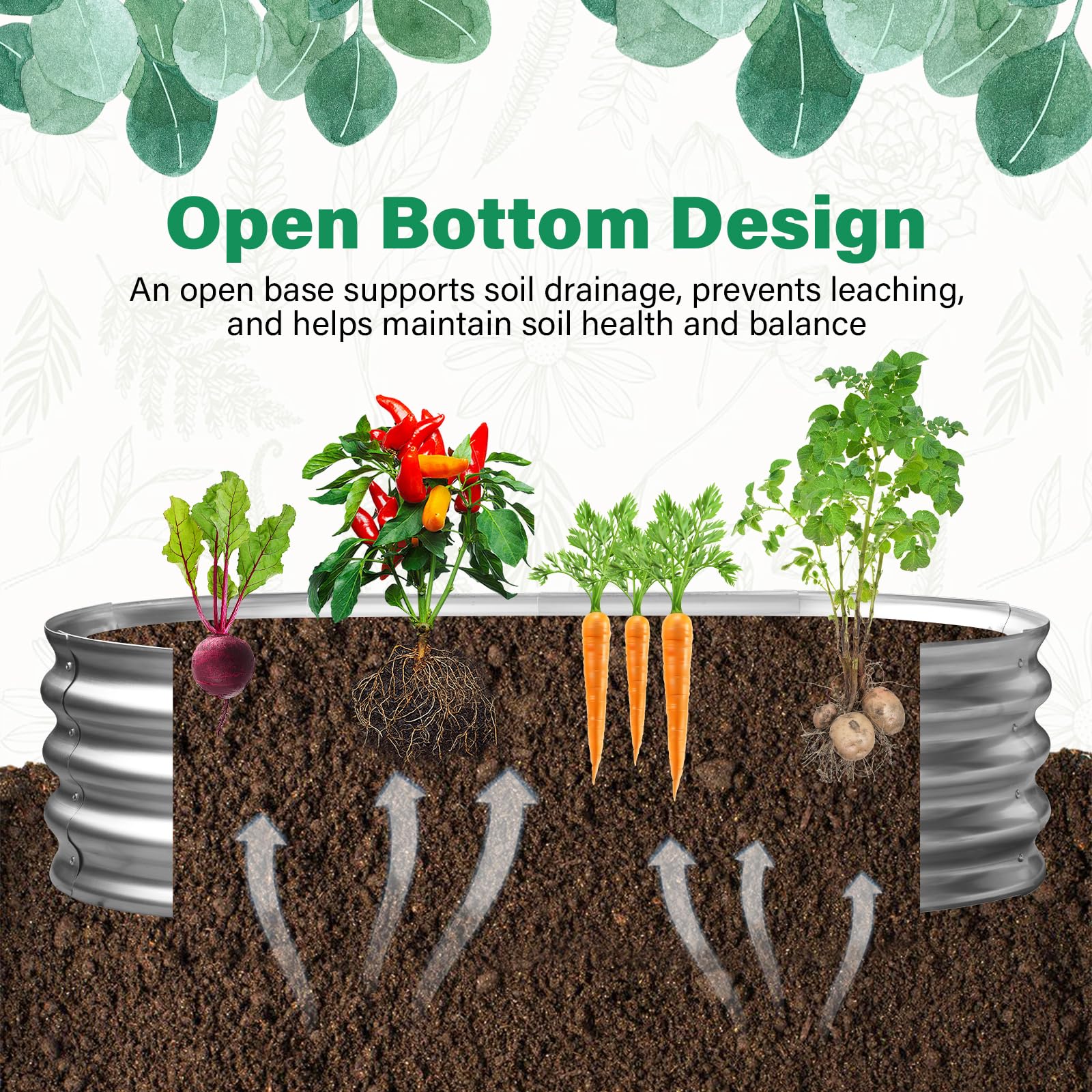 TATAANTY 7 cubic feet soil capacity supports vegetables, herbs, and blooming plants.