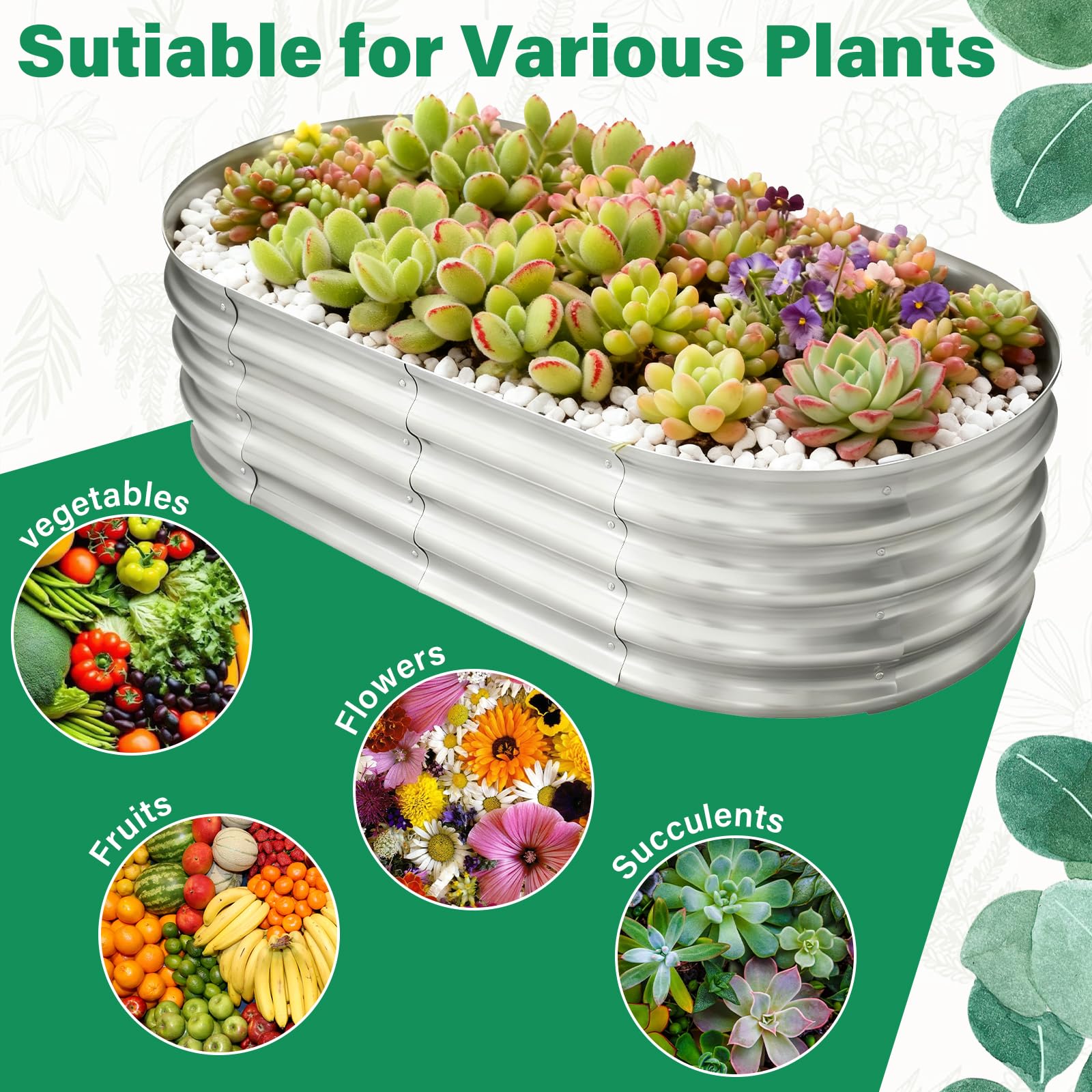 TATAANTY bed offers 7 cubic feet of soil capacity for vegetables and flowers.