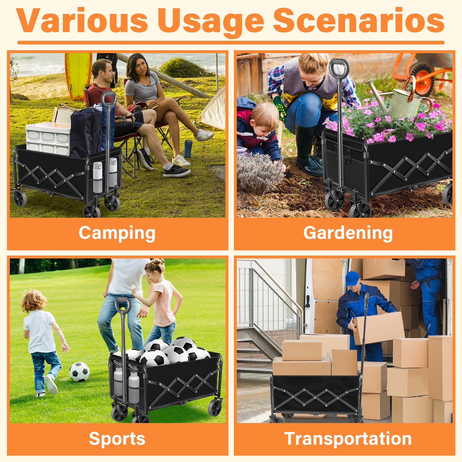 TATAANTY versatile wagon for camping, picnics, beach days, and shopping.