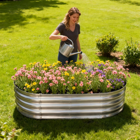 TATAANTY weather-ready metal planters suitable for year-round gardening.