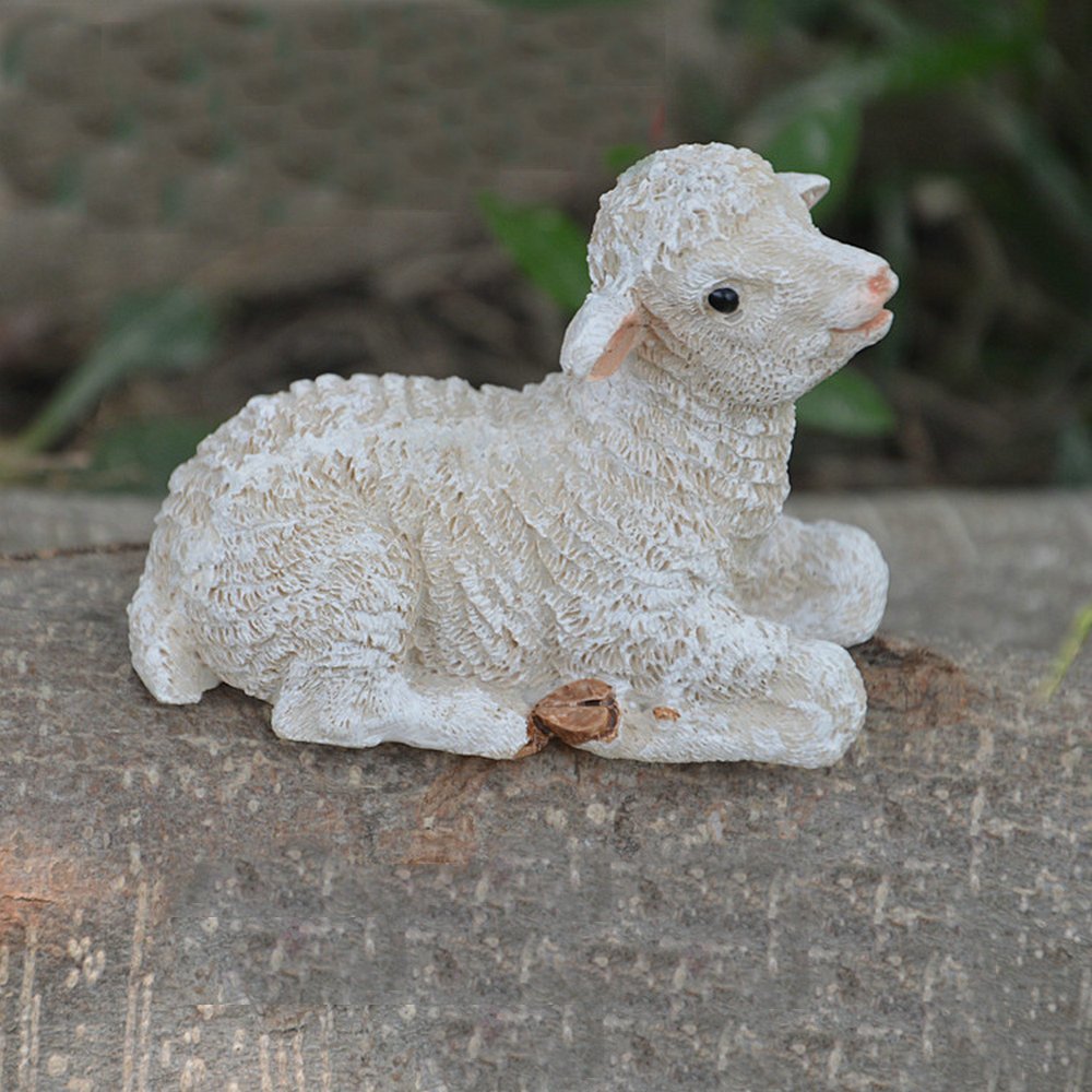 TATEELY sheep panda figurine complements micro garden visuals