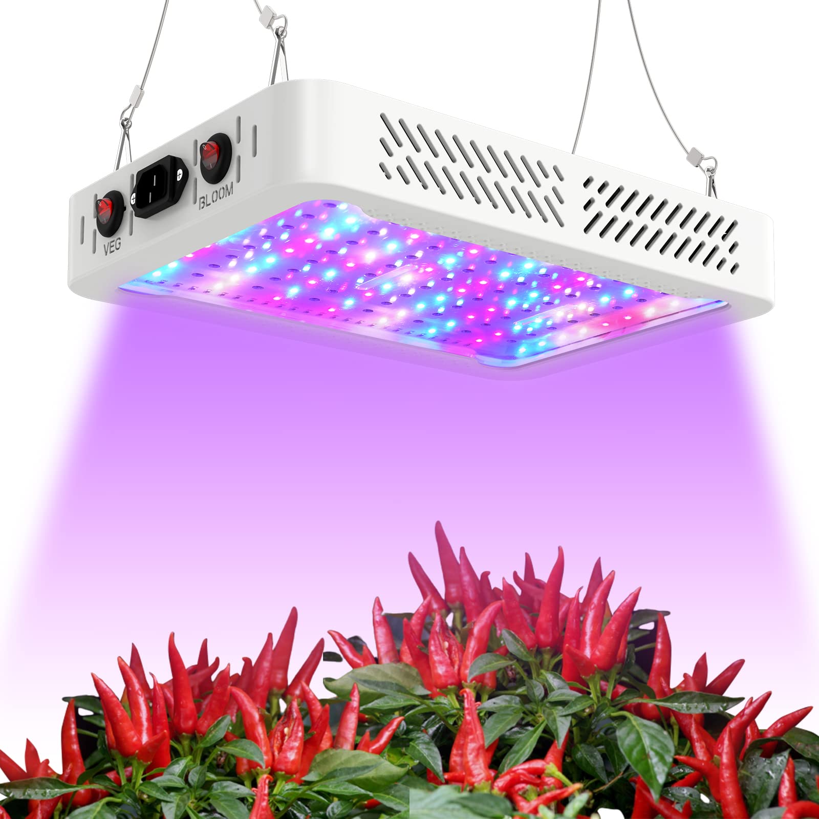 TATU 1000W LED grow light front view with full spectrum output for indoor plants
