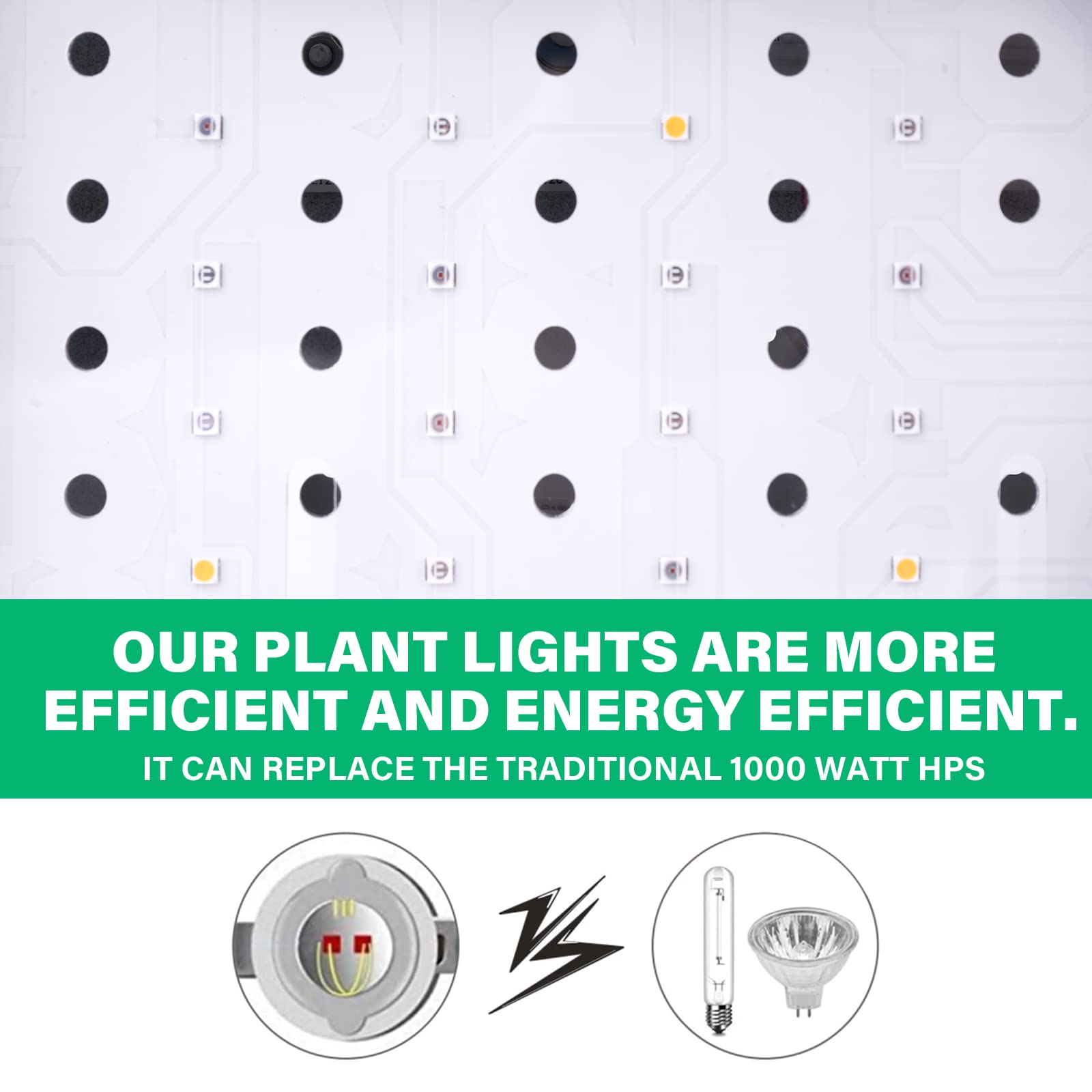 TATU 1000W LED grow light in grow tent setup