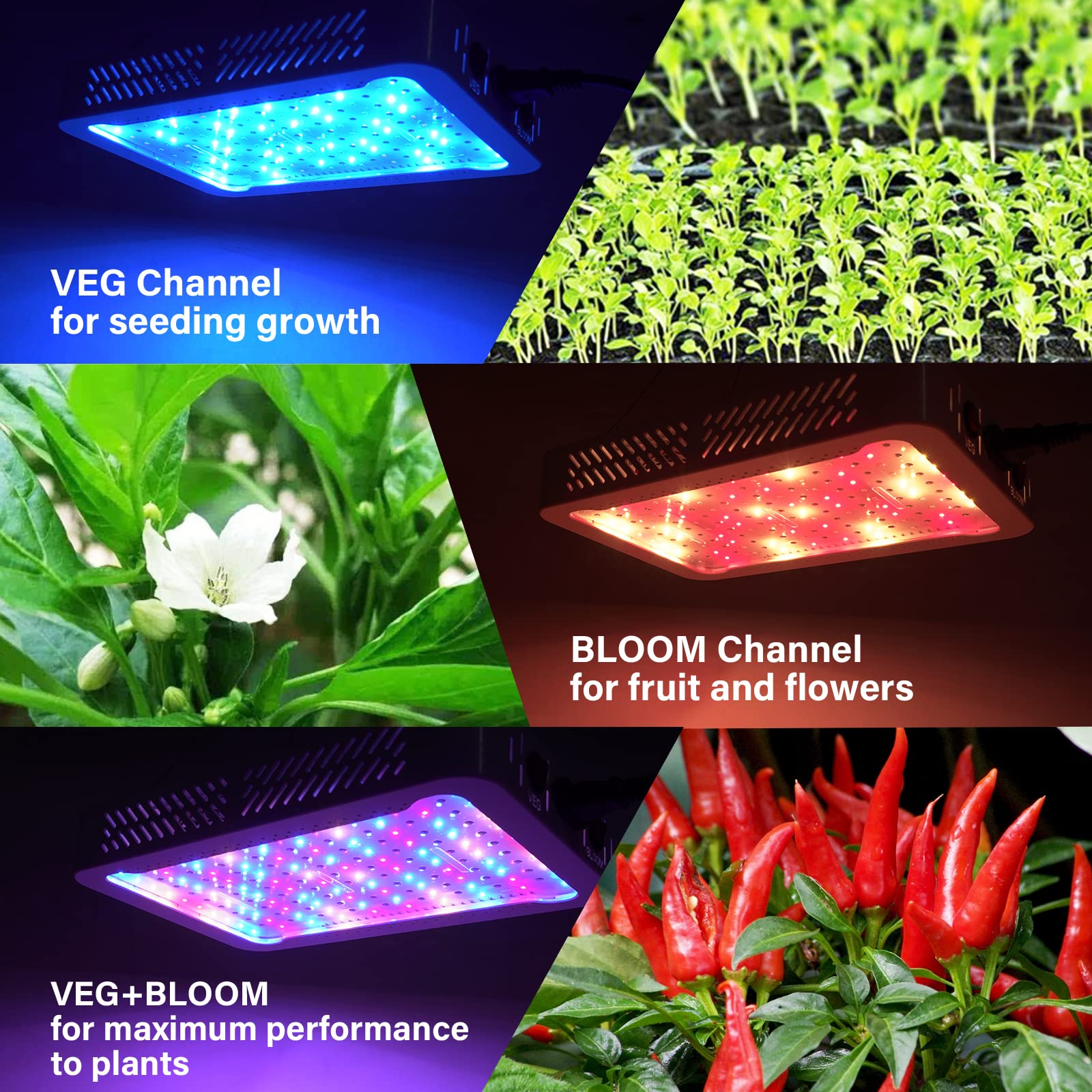 TATU 1000W LED grow light side view highlighting robust aluminum housing