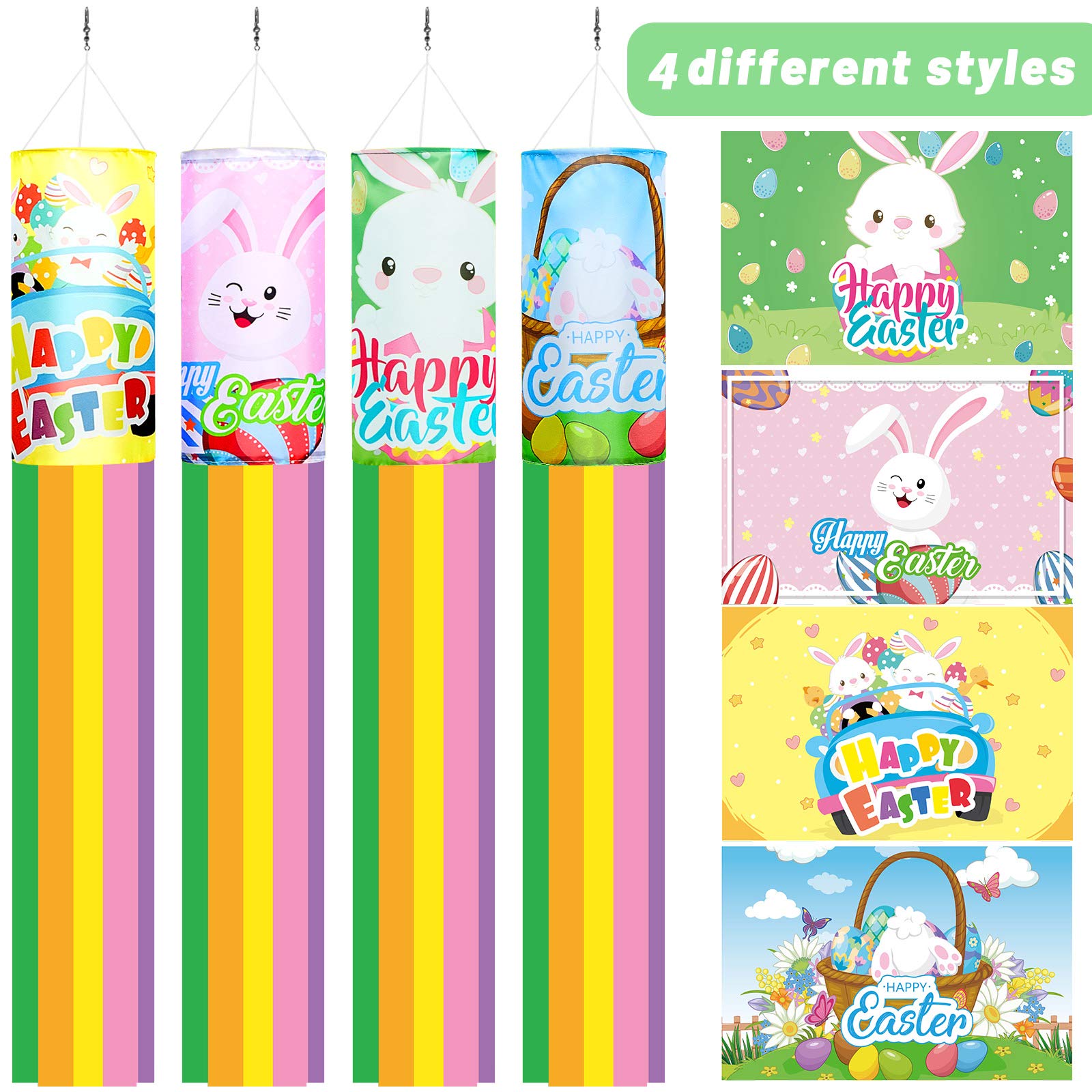 Tatuo Easter windsock flower pattern flag enhances garden or balcony with playful color.