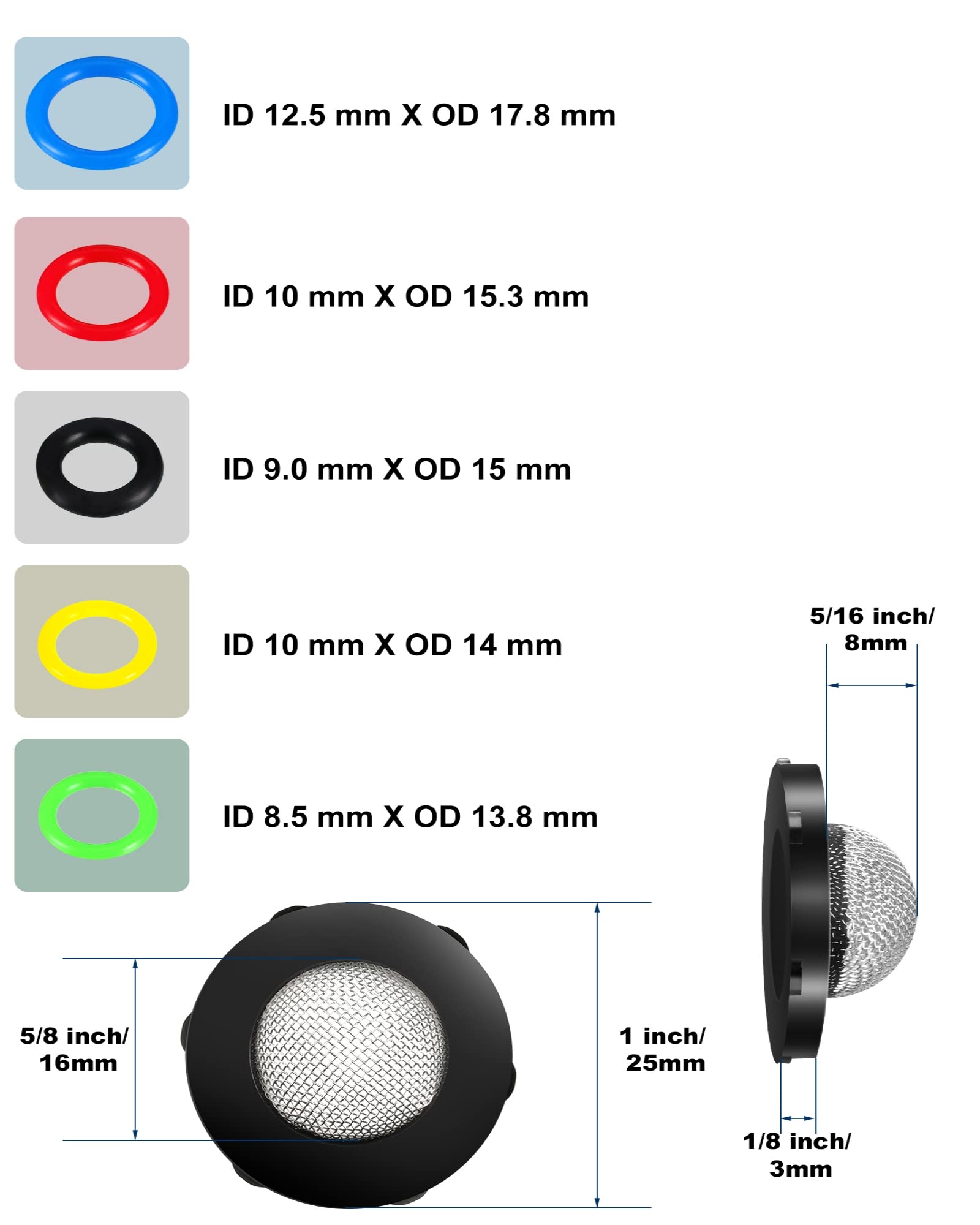 Tatuo O-Ring Power Washer Kit filter pieces for durable pump protection.