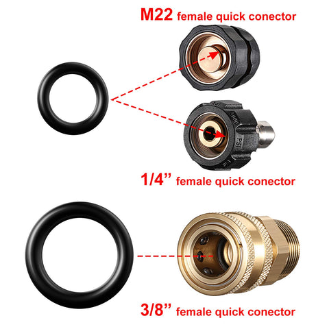 Tatuo 50-piece pack provides ready replacements for hoses, connectors, and washers.
