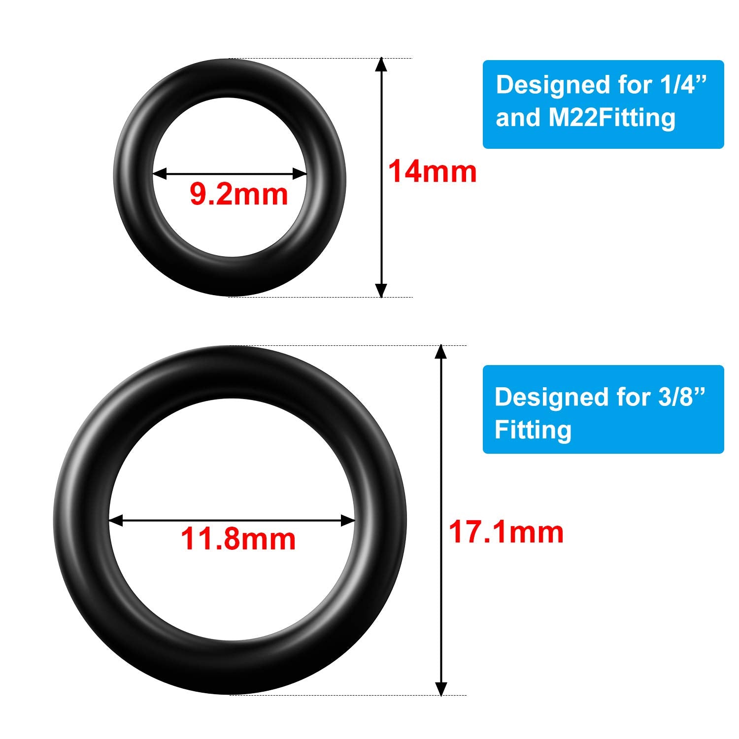 Tatuo o-rings large 3/8 in for M22 quick connect delivers secure, durable seals.