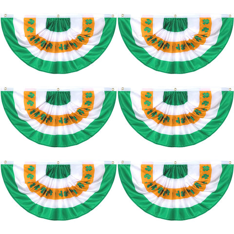 Tatuo shamrock flag 6-pack for porch display and outdoor St. Patrick's Day decor.