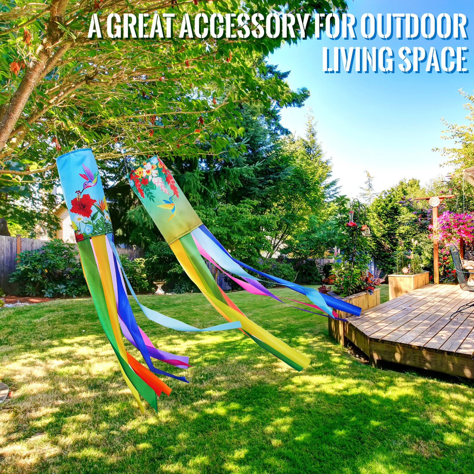 Tatuo twin hummingbirds and flowers design as yard accessory