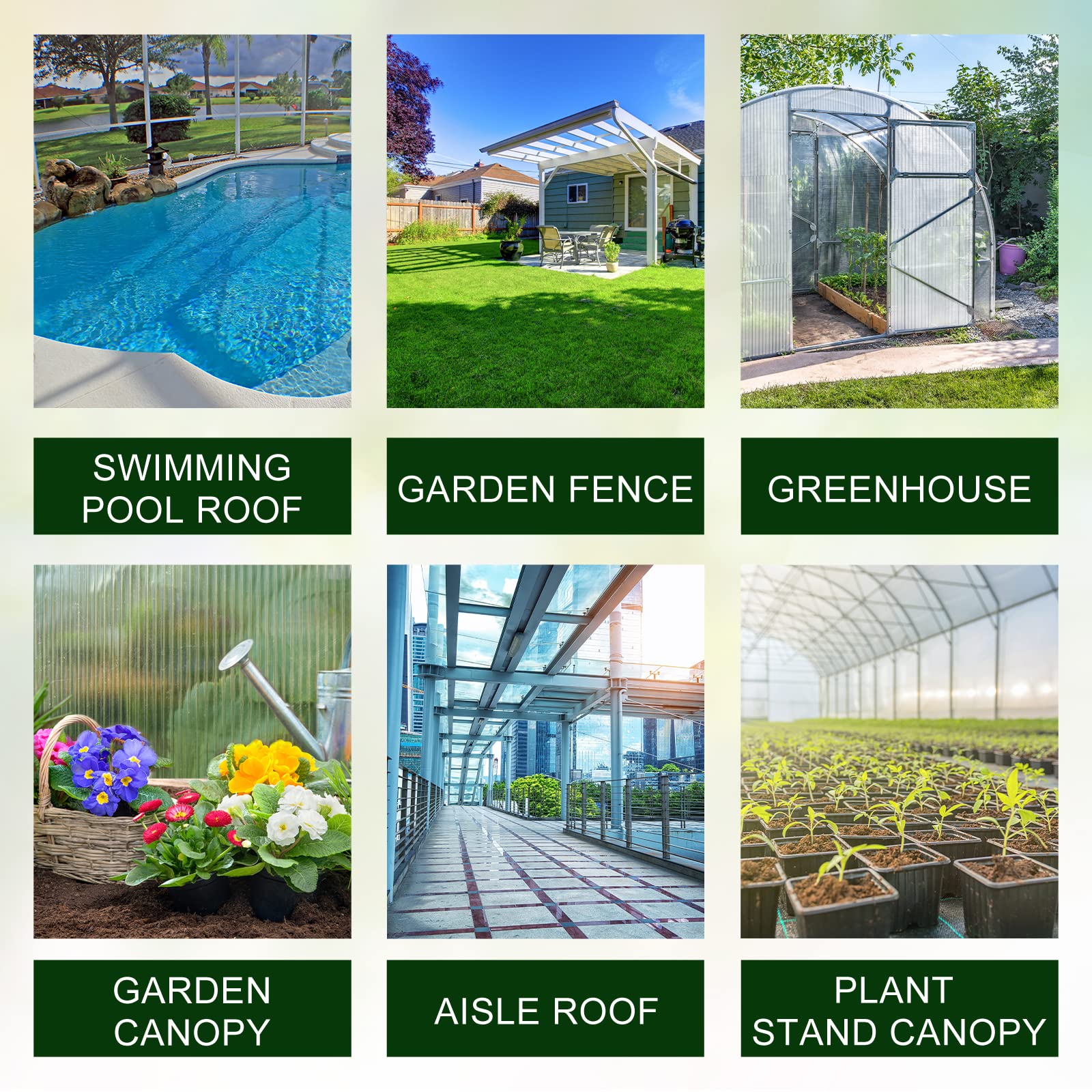 Tatuo UV-protected sheets maintain clarity and sun protection.