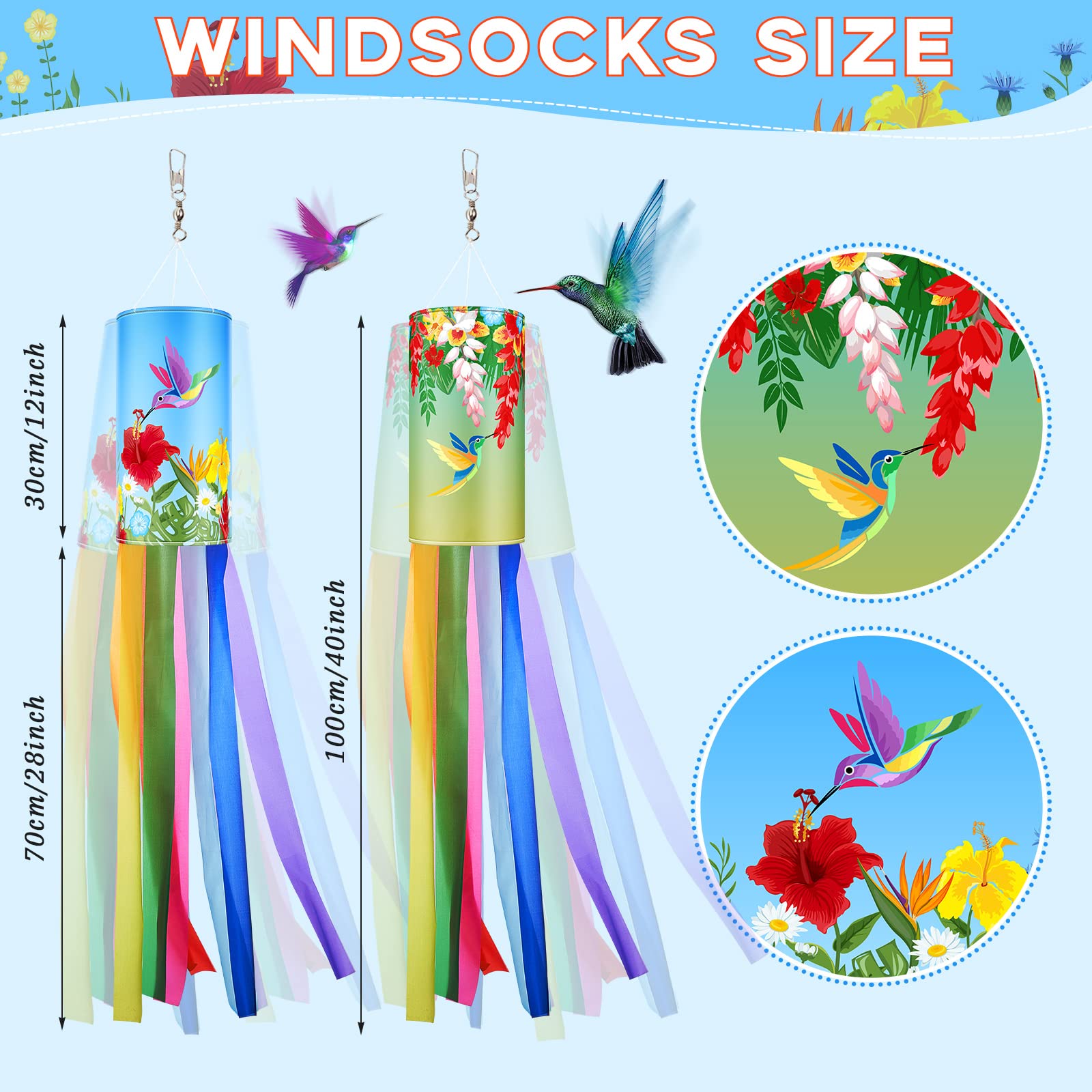 Tatuo windsock with streamers, vivid hues for outdoor display