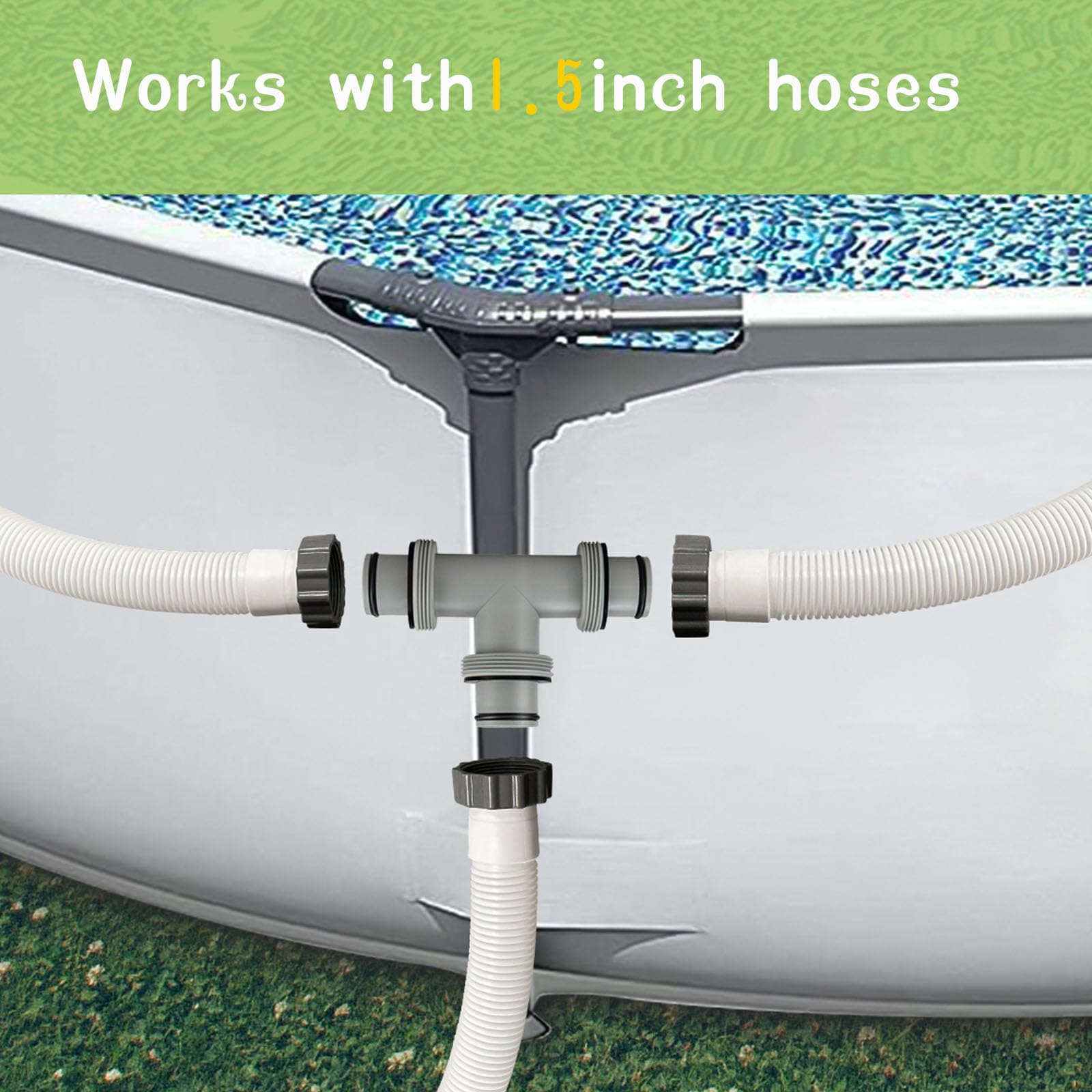 Taudang tee joint used with Intex pools for flexible piping