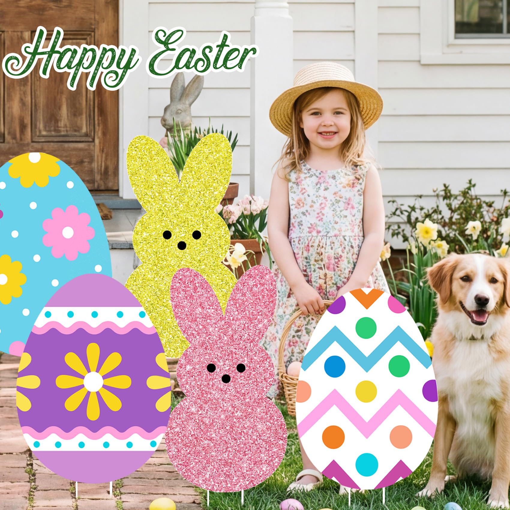 taupphoo easter party yard decor signs for garden and lawn