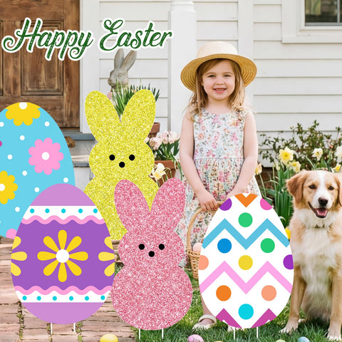 taupphoo easter party yard decor signs for garden and lawn