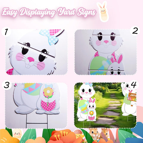 Taupphoo Easter yard sign setup enhances garden display and curb appeal.