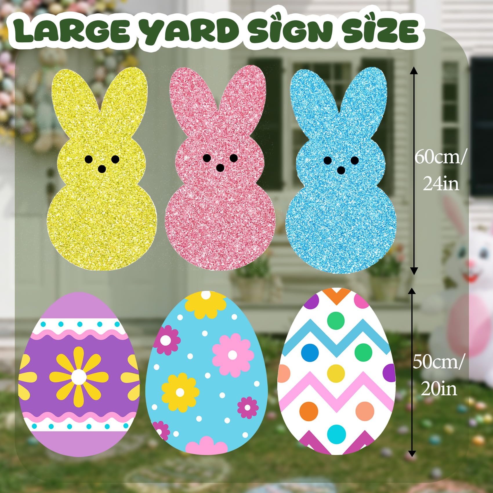 taupphoo glitter easter bunny yard signs for festive decor