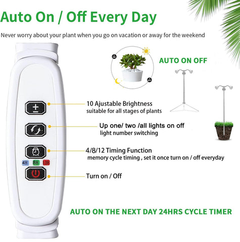 TAURUSY Grow Light height-adjustable demonstrates flexible placement from 10 to 55 inches.