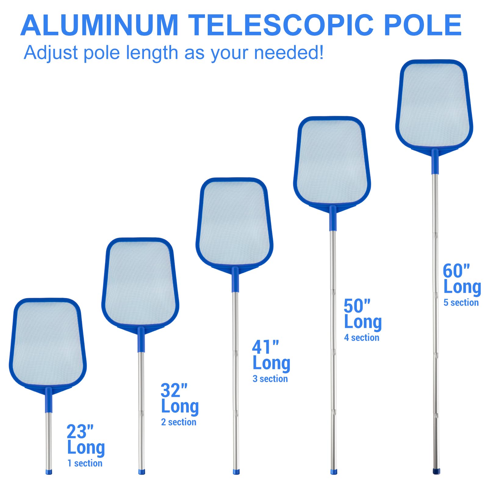 Extended reach up to 60 inches for thorough surface cleaning