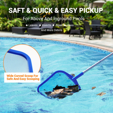 Efficient debris pickup leaves and insects from pool surfaces