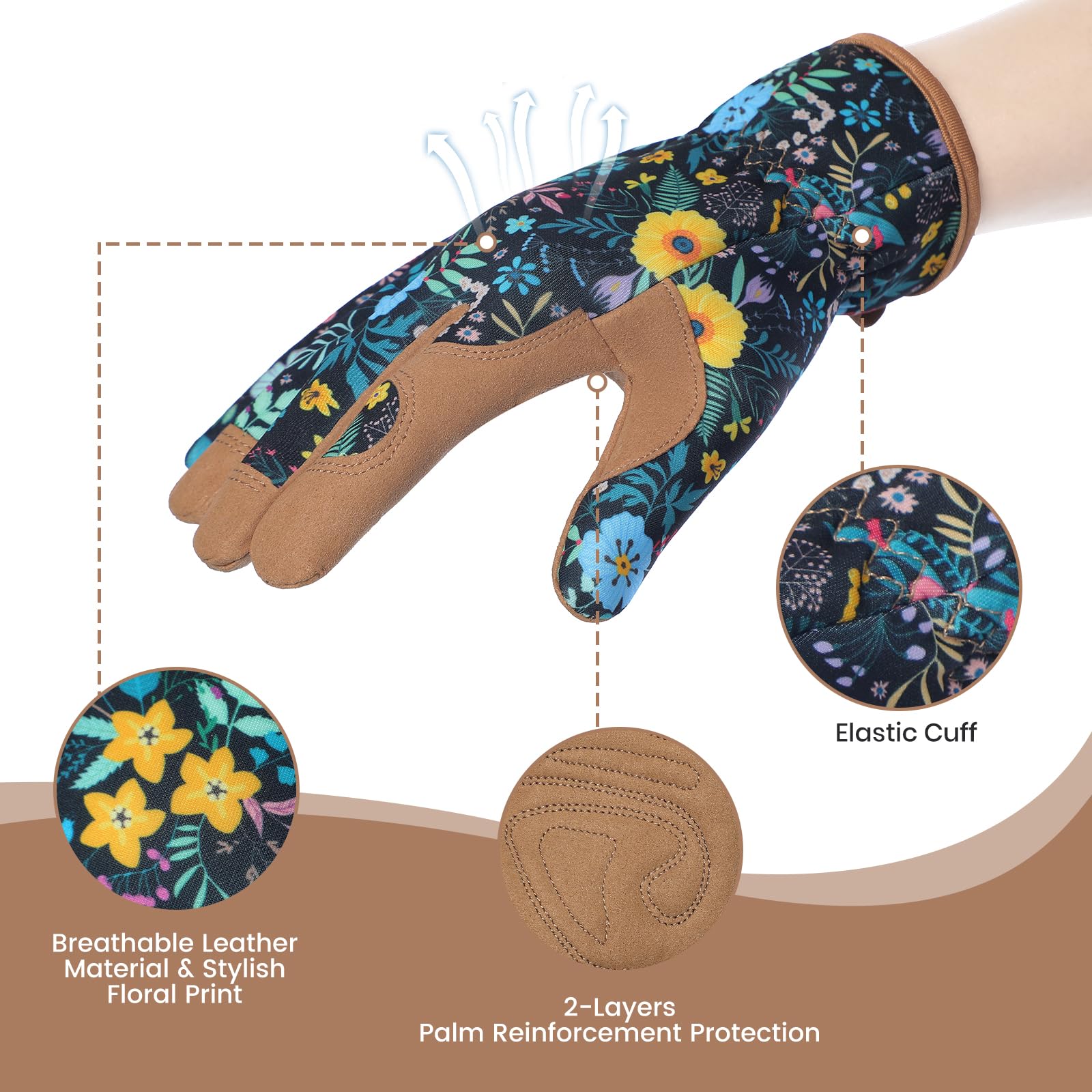 Tavaleu padded-palm glove offers cushion and grip for digging and tool use.