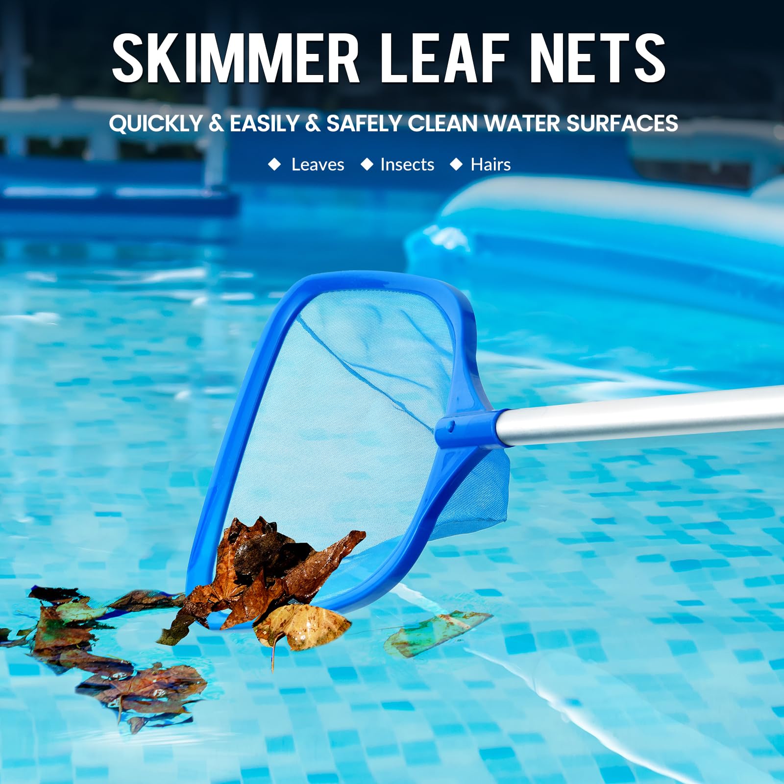 Tavaleu easy-to-clean skimmer lifts leaves and debris fast