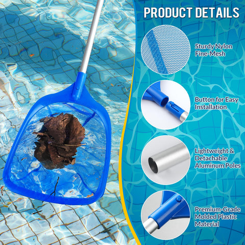 Tavaleu pool net with detachable poles for adjustable length