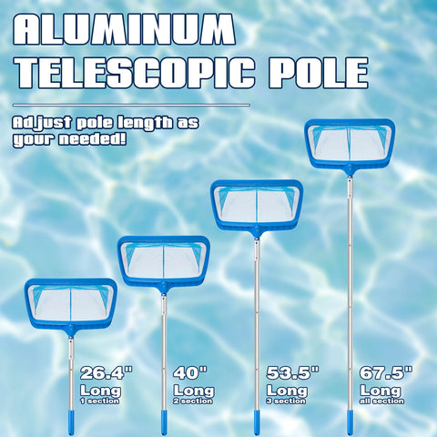 Tavaleu Pool Skimmer 14-56 deep bag handles heavy leaves.