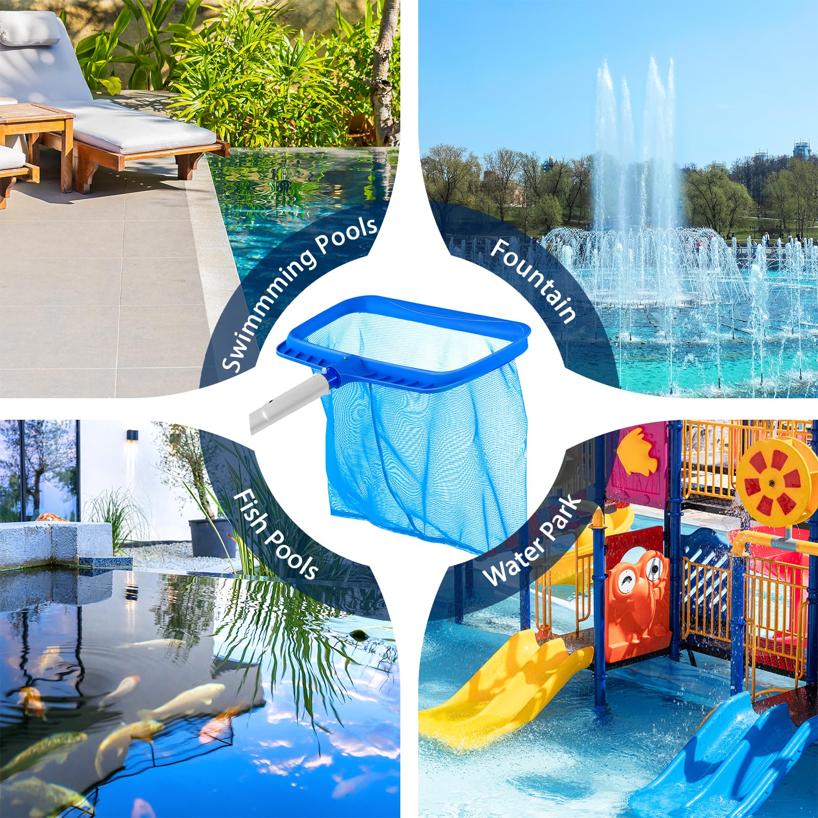 Tavaleu Pool Skimmer ez-clip system enables quick extension.