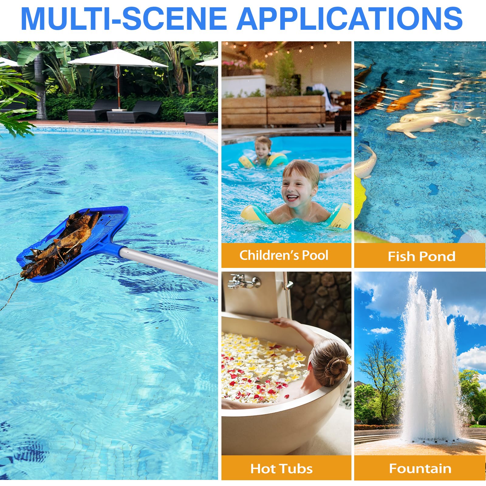 Perfect tool for above-ground pools and easy maintenance with Tavaleu skimmer.