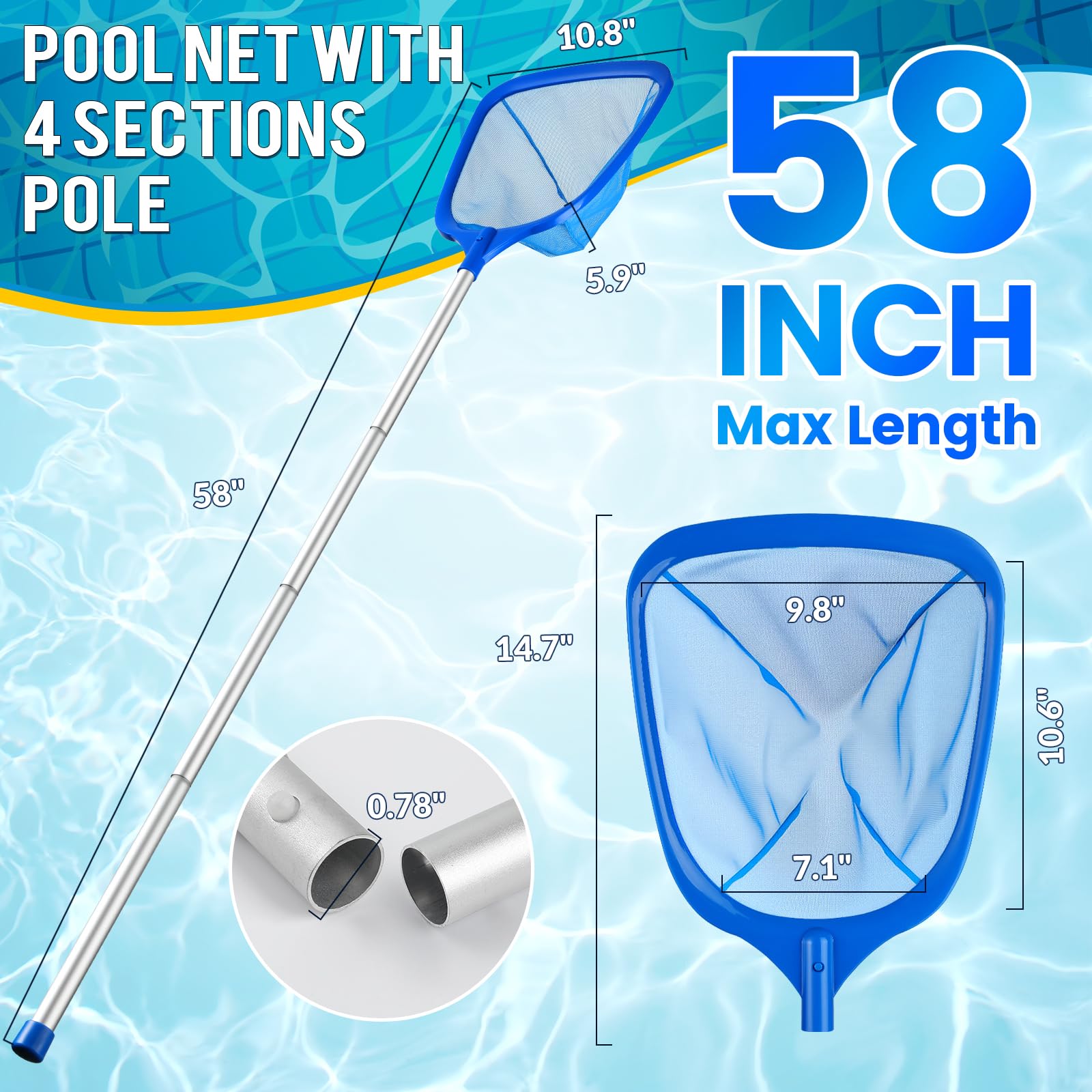 Tavaleu reinforced-frame pool skimmer for durable use