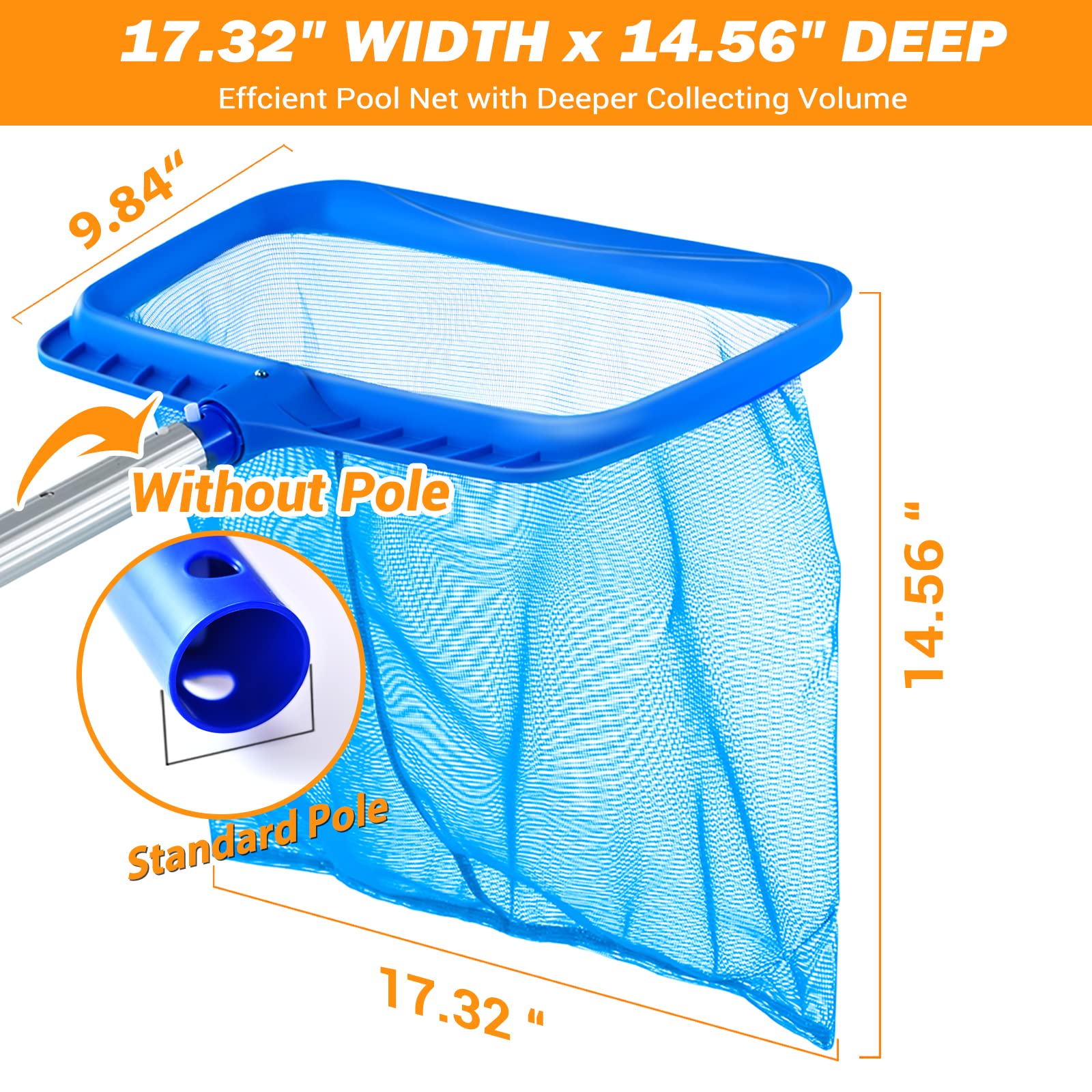 Tavaleu pool skimmer net reinforced frame for durable use.