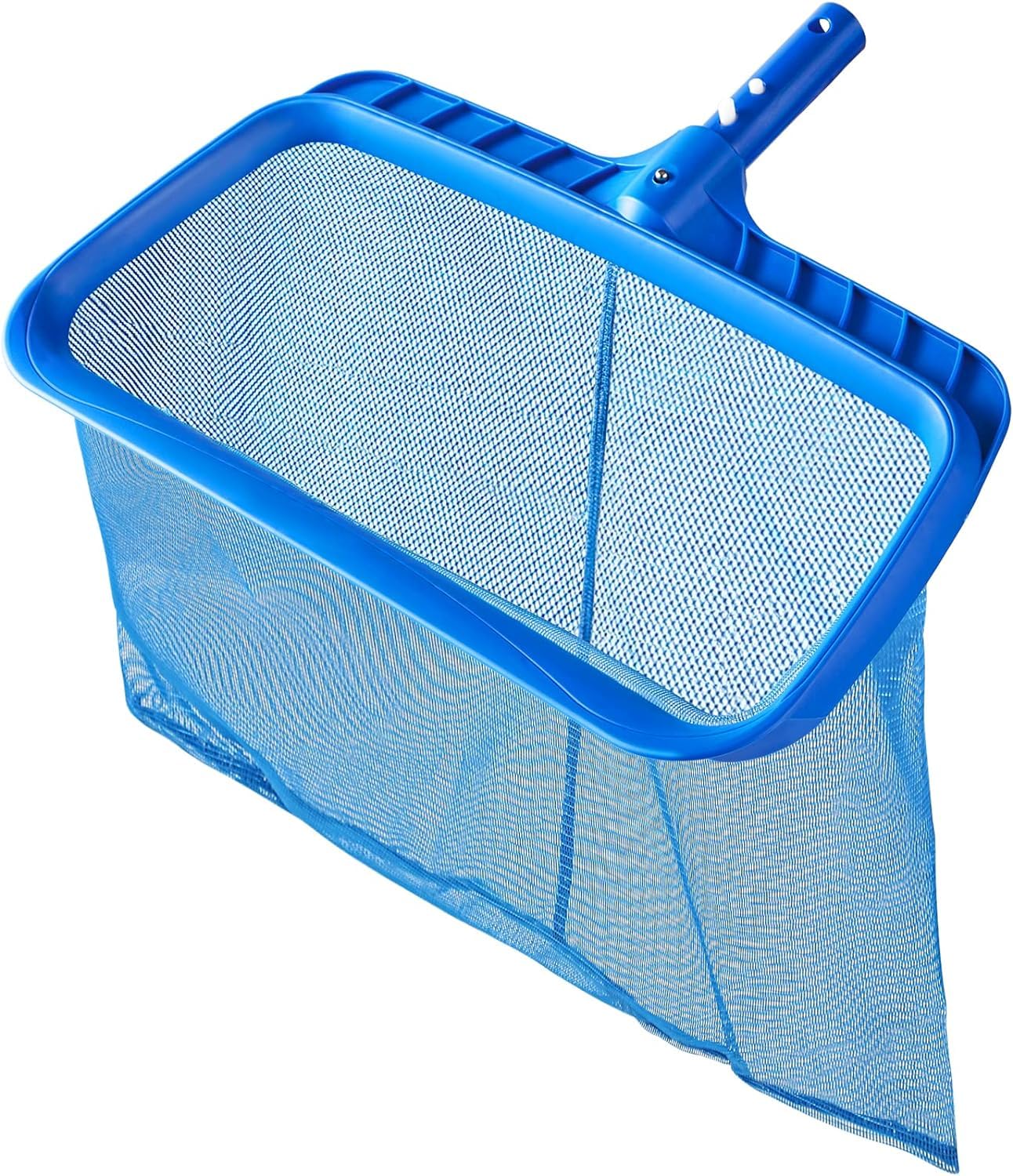 Tavaleu pool skimmer net reinforced frame protecting liner during cleaning.