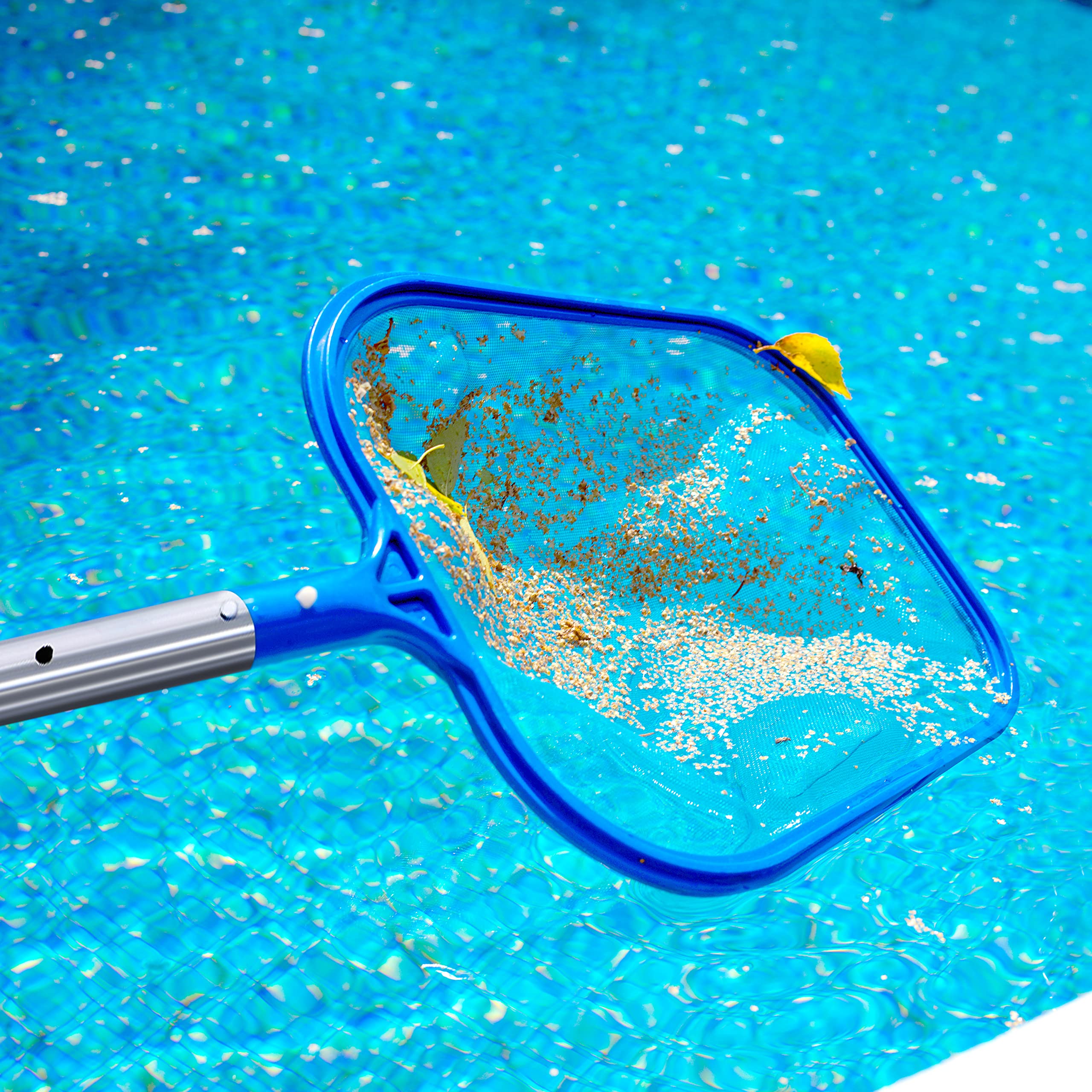Tavaleu Pool Skimmer with ultra-fine mesh traps tiny particles for cleaner water.