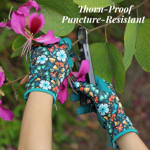 Floral-pattern Tavaleu gloves add style to gardening tasks