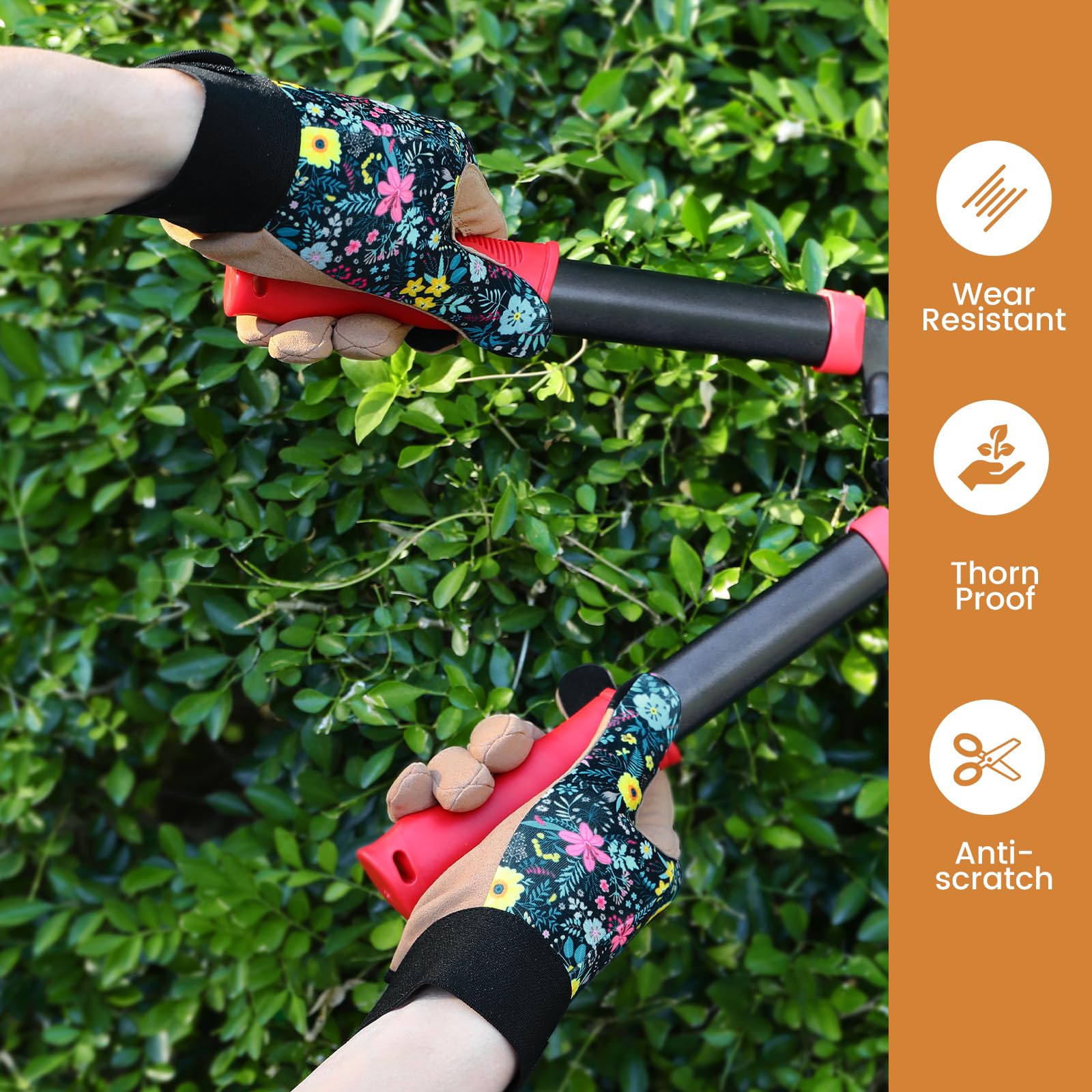 Tavaleu women's gardening gloves floral-pattern design adds style to garden tasks.