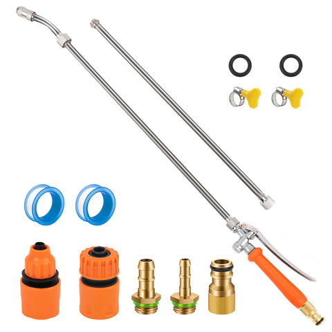 Tayapura all-metal 44-inch wand close-up shows durable stainless steel for long outdoor use.