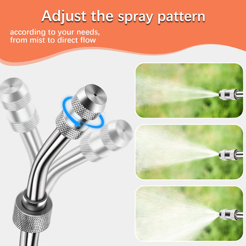 Brass barbs and quick-connects ensure secure hose attachment and leaks prevention.