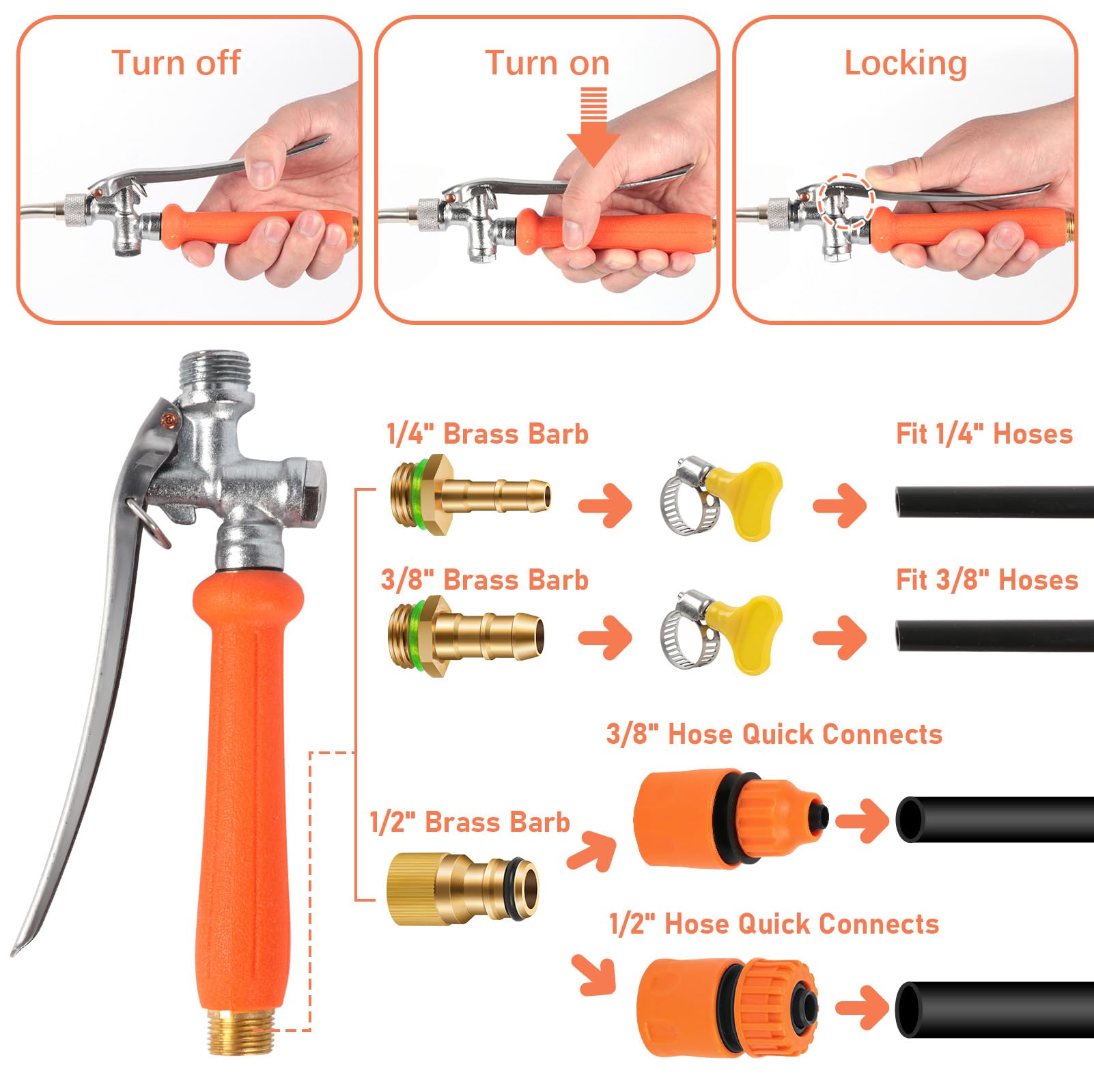 Includes hose clamps and raw tape for reliable, lasting seals.