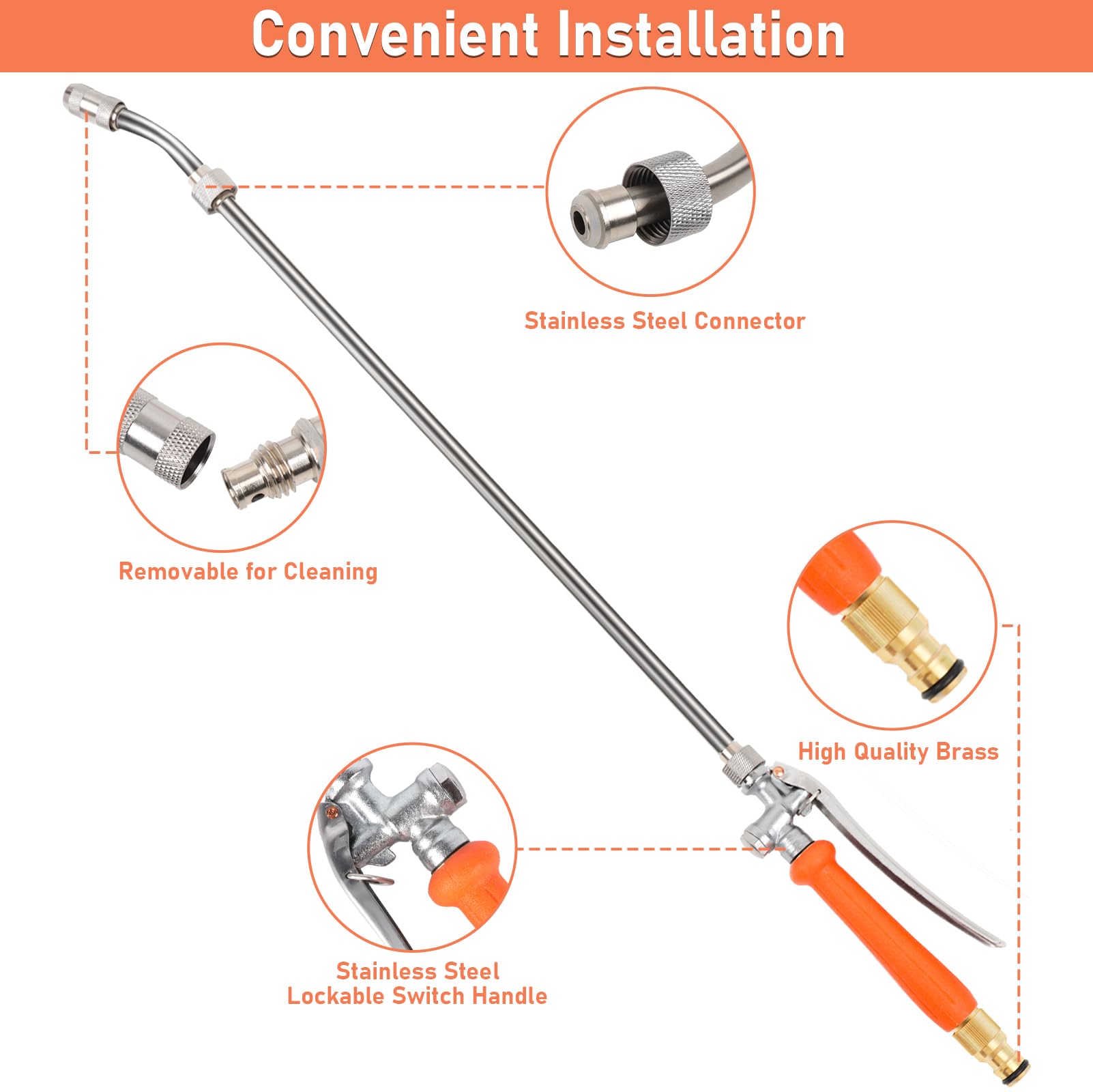 Compatible with common hoses for cars, roofs, and gardens.