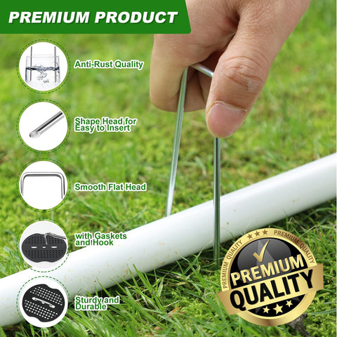TAYLOON weed barrier stakes secure garden cloths for stable layouts.
